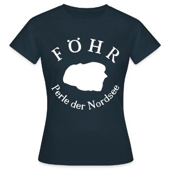 Föhr - Frauen T-Shirt - Navy - Vorne - AI Model Female 172 dark (172cm)