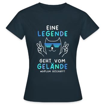 Diplom Geschafft 2024 - Frauen T-Shirt - Navy - Vorne - AI Model Female 172 dark (172cm)
