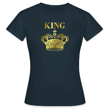 Roi couronne d'or - T-shirt Femme - marine - Devant - AI Model Female 172 dark (172cm)