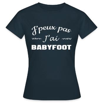 J'peux pas j'ai Babyfoot - T-shirt Femme - marine - Devant - AI Model Female 172 dark (172cm)