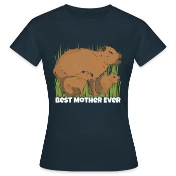 Capybara Fête des mères Meilleure maman - T-shirt Femme - marine - Devant - AI Model Female 172 dark (172cm)
