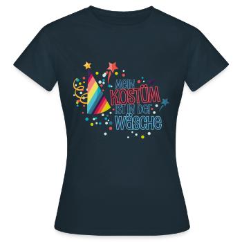 Mein Kostüm Wäsche - Frauen T-Shirt - Navy - Vorne - AI Model Female 172 dark (172cm)