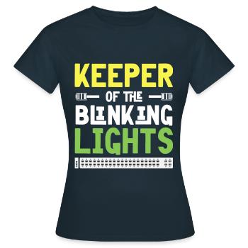Keeper of the Blinking Lights IT Tech Network - Women's T-Shirt - navy - Front - AI Model Female 172 dark (172cm)