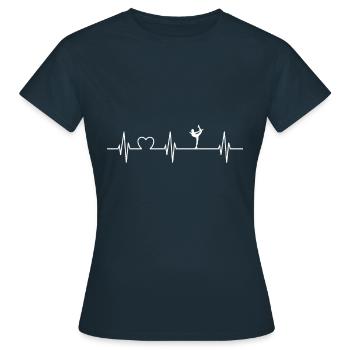 Herzschlag Tanzen Ballerina Ballett - Frauen T-Shirt - Navy - Vorne - AI Model Female 172 dark (172cm)