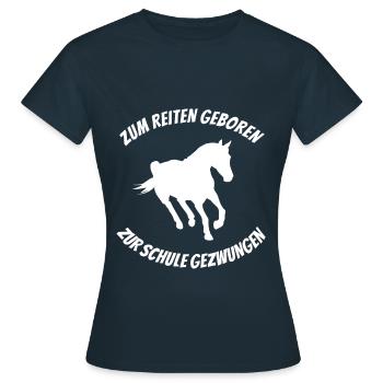 Pour monter à cheval forcé école - T-shirt Femme - marine - Devant - AI Model Female 172 dark (172cm)