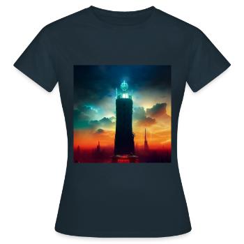 La tour - T-shirt Femme - marine - Devant - AI Model Female 172 dark (172cm)