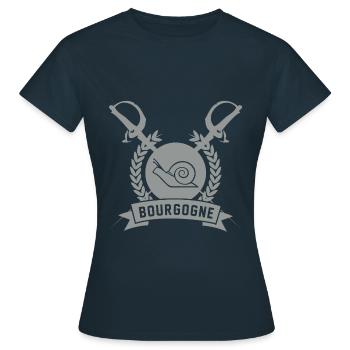 Bourgogne Badge Argent - T-shirt Femme - marine - Devant - AI Model Female 172 dark (172cm)