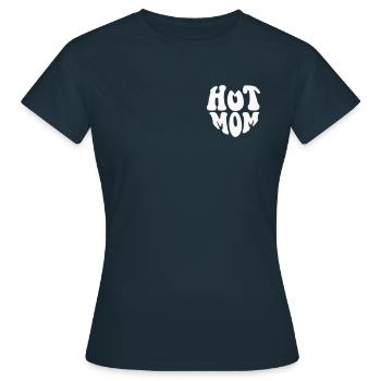 Hot Mom Heart Logo – Anpassbare Farbe - Frauen T-Shirt - Navy - Vorne - AI Model Female 172 dark (172cm)