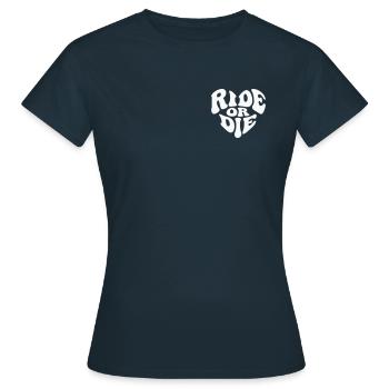 Ride or Die Heart Loyalty – Anpassbare Farbe - Frauen T-Shirt - Navy - Vorne - AI Model Female 172 dark (172cm)
