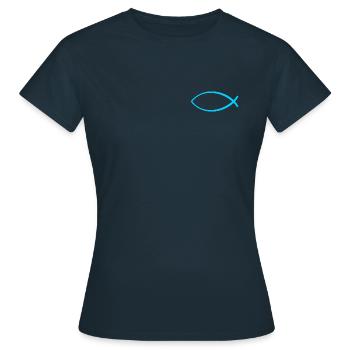 Ichtus poisson bleu clair - T-shirt Femme - marine - Devant - AI Model Female 172 dark (172cm)