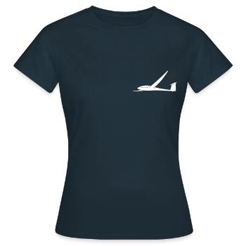 Der Ventus 17,6m. Segelflugzeug Segelflieger - Frauen T-Shirt - Navy - Vorne - AI Model Female 172 dark (172cm)