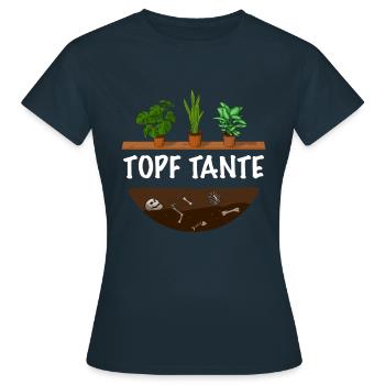 Topf Tante Gärtner Frauen Garten - Frauen T-Shirt - Navy - Vorne - AI Model Female 172 dark (172cm)