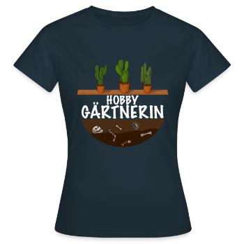 Hobby Gärtnerin das Frauen Garten Outfit - Frauen T-Shirt - Navy - Vorne - AI Model Female 172 dark (172cm)