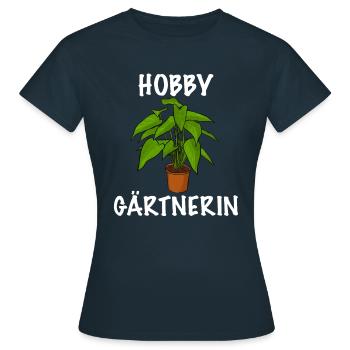 Hobby Gärtnerin das Frauen Garten Outfit - Frauen T-Shirt - Navy - Vorne - AI Model Female 172 dark (172cm)