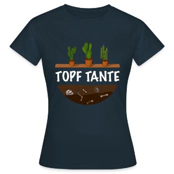 Topf Tante Gärtner Frauen Garten - Frauen T-Shirt - Navy - Vorne - AI Model Female 172 dark (172cm)