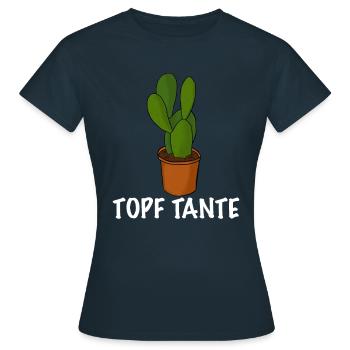 Topf Tante Gärtner Frauen Garten - Frauen T-Shirt - Navy - Vorne - AI Model Female 172 dark (172cm)