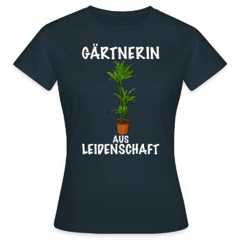 Gärtnerin aus Leidenschaft Topf Pflanze - Frauen T-Shirt - Navy - Vorne - AI Model Female 172 dark (172cm)