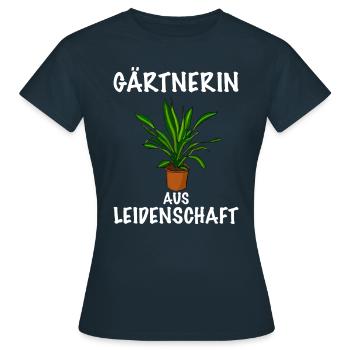 Gärtnerin aus Leidenschaft Topf Pflanze - Frauen T-Shirt - Navy - Vorne - AI Model Female 172 dark (172cm)