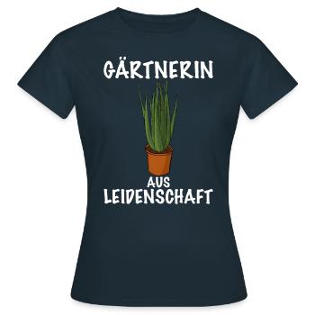 Gärtnerin aus Leidenschaft Topf Pflanze - Frauen T-Shirt - Navy - Vorne - AI Model Female 172 dark (172cm)