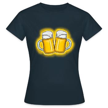Cruches à bière grillée - T-shirt Femme - marine - Devant - AI Model Female 172 dark (172cm)