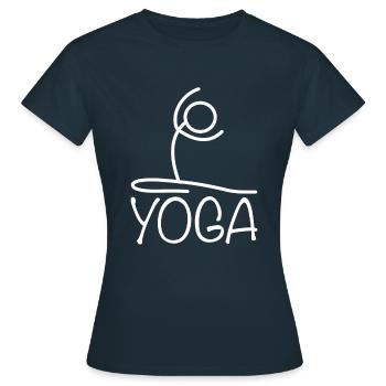 Exercice de yoga pour une séance d’entraînement - T-shirt Femme - marine - Devant - AI Model Female 172 dark (172cm)