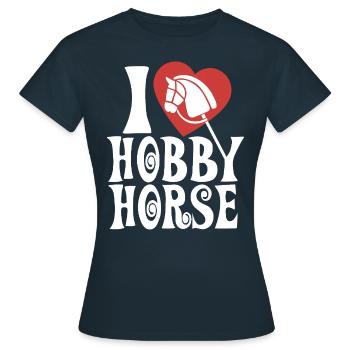 J’aime hobby cheval - Coeur - Hobby - T-shirt Femme - marine - Devant - AI Model Female 172 dark (172cm)