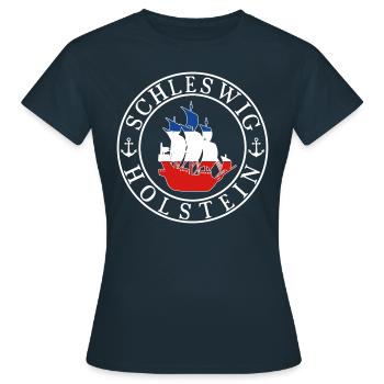 Schleswig-Holstein - Frauen T-Shirt - Navy - Vorne - AI Model Female 172 dark (172cm)