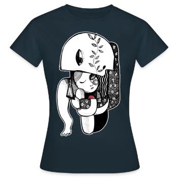 Sohn des Mondes - Frauen T-Shirt - Navy - Vorne - AI Model Female 172 dark (172cm)