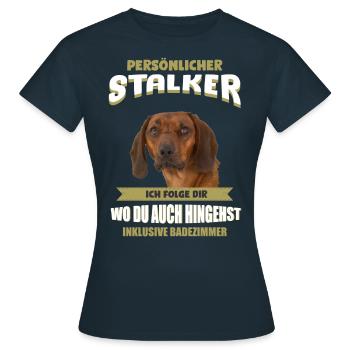 Bayerischer Gebirgsschweißhund - Frauen T-Shirt - Navy - Vorne - AI Model Female 172 dark (172cm)