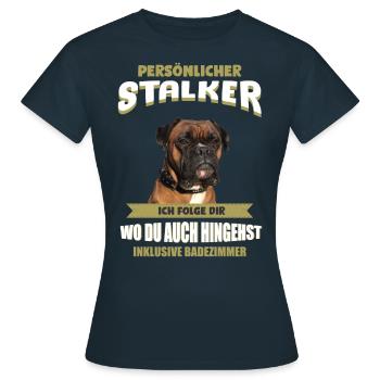 Boxer Hund - Deutscher Boxer - Frauen T-Shirt - Navy - Vorne - AI Model Female 172 dark (172cm)