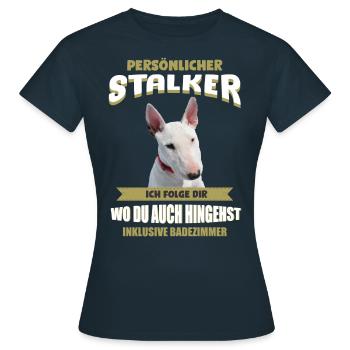 Bullterrier Hund - Bullterrier - Frauen T-Shirt - Navy - Vorne - AI Model Female 172 dark (172cm)
