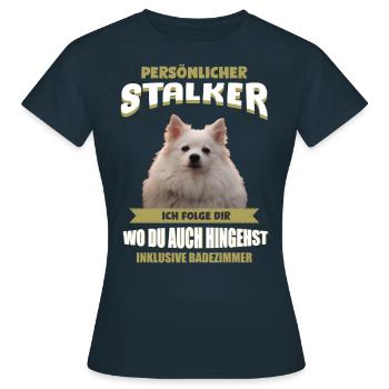 Deutscher Spitz Hund - Deutscher Spitz - Frauen T-Shirt - Navy - Vorne - AI Model Female 172 dark (172cm)