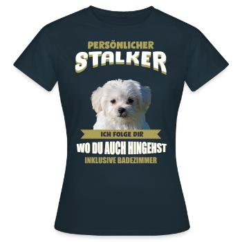 Malteser Hund - Malteser - Frauen T-Shirt - Navy - Vorne - AI Model Female 172 dark (172cm)