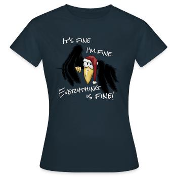 Je suis Fine Alles Gut Noël Corbeau de Noël - T-shirt Femme - marine - Devant - AI Model Female 172 dark (172cm)