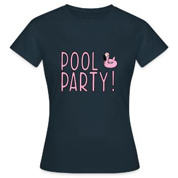 pool party flamingo - Frauen T-Shirt - Navy - Vorne - AI Model Female 172 dark (172cm)