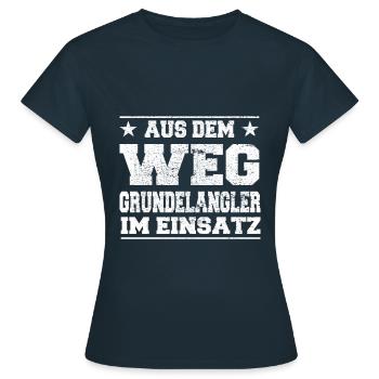 Grundelangler en cours d’utilisation Design - T-shirt Femme - marine - Devant - AI Model Female 172 dark (172cm)