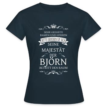 Sa Majesté le Björn entre dans la pièce - T-shirt Femme - marine - Devant - AI Model Female 172 dark (172cm)