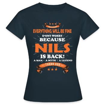 Tout ira bien Nils est de retour - T-shirt Femme - marine - Devant - AI Model Female 172 dark (172cm)