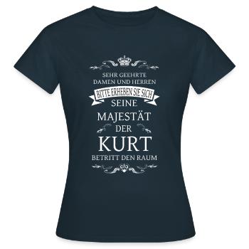 Sa Majesté le Kurt entre dans la pièce - T-shirt Femme - marine - Devant - AI Model Female 172 dark (172cm)