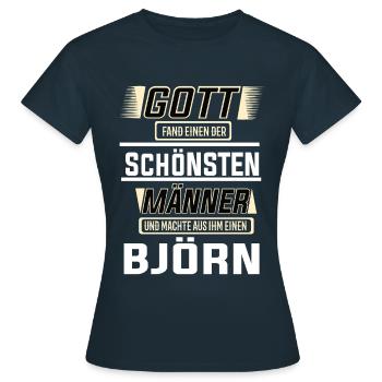 Bjorn, le plus bel homme, façonné par Dieu Design - T-shirt Femme - marine - Devant - AI Model Female 172 dark (172cm)