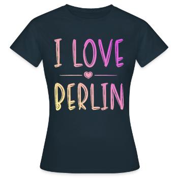 I Love Berlin - Frauen T-Shirt - Navy - Vorne - AI Model Female 172 dark (172cm)