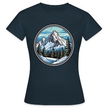 Piste de ski de montagne - T-shirt Femme - marine - Devant - AI Model Female 172 dark (172cm)