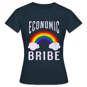 Pot-de-vin économique Arc-en-ciel sarcastique - T-shirt Femme - marine - Devant - AI Model Female 172 dark (172cm)
