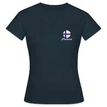 Finlande Drapeau arrondi Taille de poche - T-shirt Femme - marine - Devant - AI Model Female 172 dark (172cm)