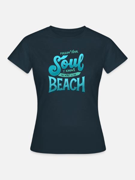 Beach Vibes. Happiness. - Frauen T-Shirt - Navy