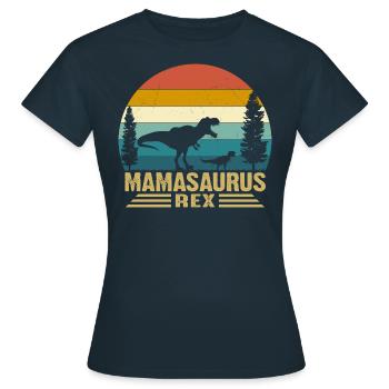Funny MamaSaurus REX Outfit - Maman avec enfant - T-shirt Femme - marine - Devant - AI Model Female 172 dark (172cm)