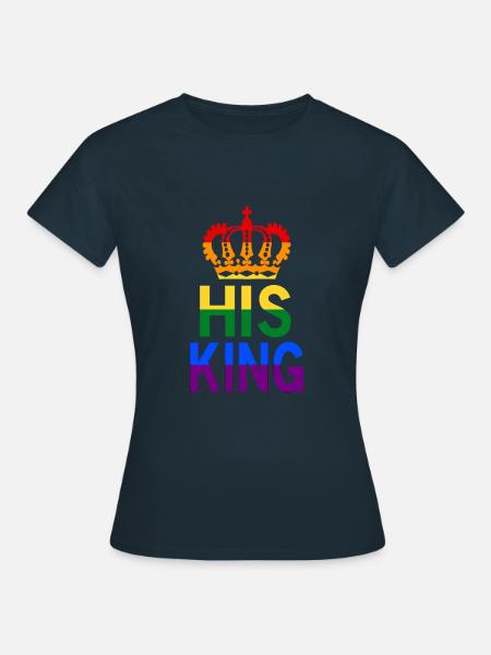 Trots zijn koning partner shirt | LGBT-kleuren CSD - Vrouwen T-shirt - navy