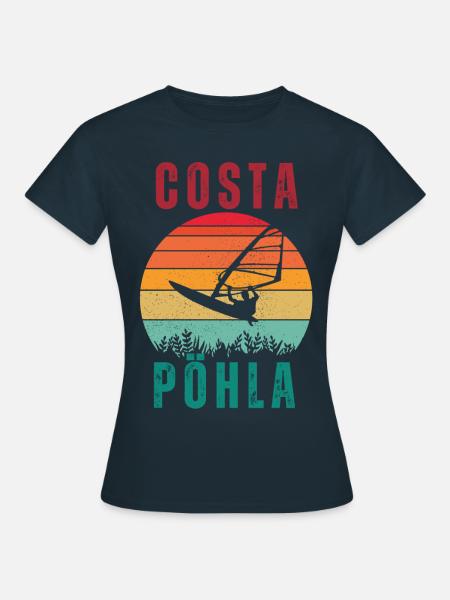 Costa Pöhla Windsurfen - Frauen T-Shirt - Navy