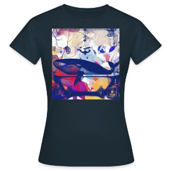 Graffiti, Badezimmer, Bad, Malerei, bunt,wal - Frauen T-Shirt - Navy - Vorne - AI Model Female 172 dark (172cm)