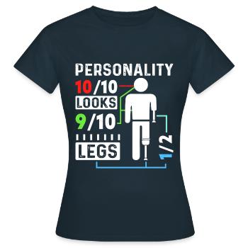 Funny Leg Amputation Leg Amputee - Women's T-Shirt - navy - Front - AI Model Female 172 dark (172cm)